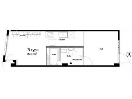 RE- 001(1LDK/4階)の間取り写真