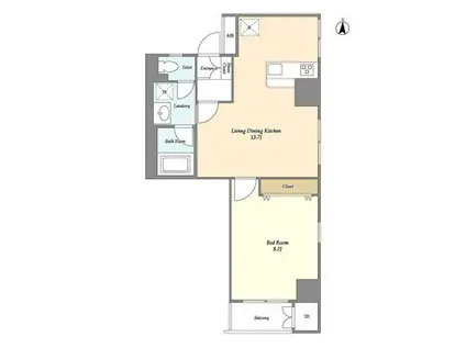 シェル中野弥生町(1LDK/2階)の間取り写真