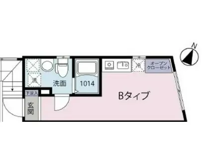 シカダナカノ(ワンルーム/4階)の間取り写真