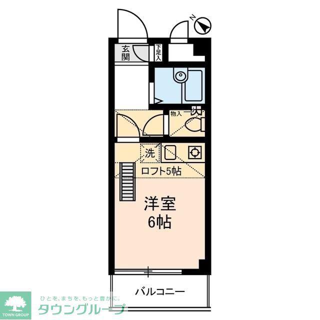 シーサイドカモシタ(ワンルーム/3階)の間取り写真