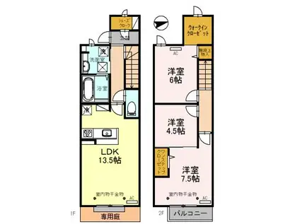 D.PROUD(3LDK/2階)の間取り写真