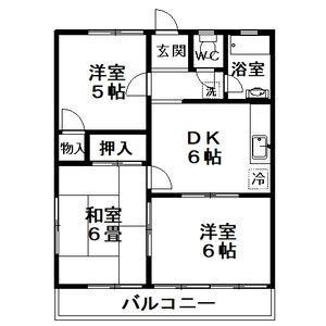 グリーンハイツ甲山(3DK/3階)の間取り写真