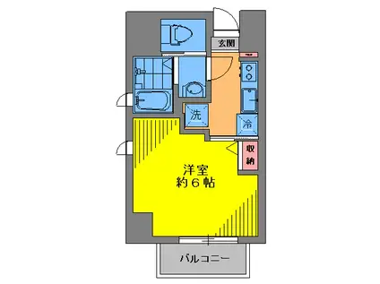 朝日マンション(1K/4階)の間取り写真