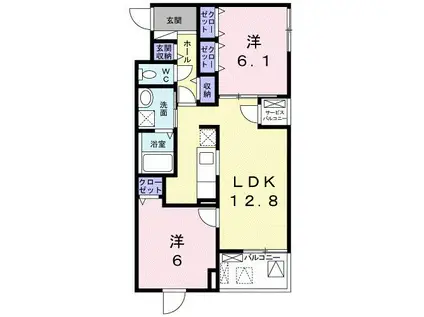 プラウド久世(2LDK/3階)の間取り写真