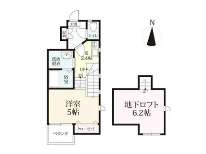 ヴェントスバージョンII(1K/1階)の間取り写真