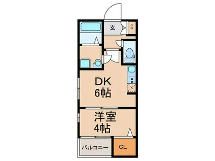 ハーモニーテラス大和田II(1DK/3階)の間取り写真