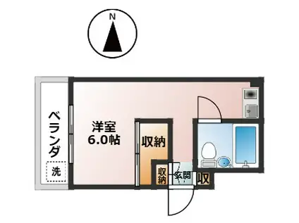 メゾン・ド・クレール(ワンルーム/1階)の間取り写真