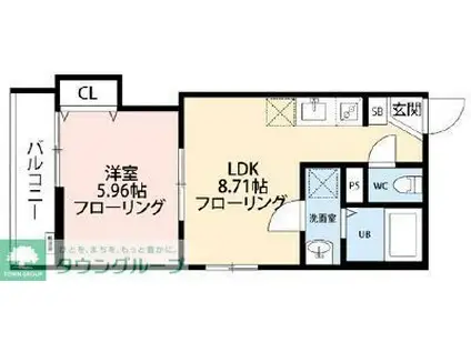 立川セイワレジデンス(1LDK/3階)の間取り写真