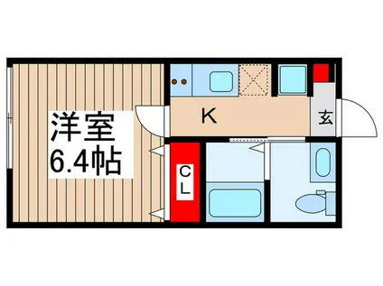 キャメル南古谷駅前通 A棟(1K/1階)の間取り写真