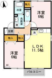 セジュール八島(2LDK/2階)の間取り写真