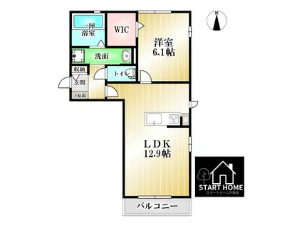 セレブ ミモザ(1LDK/1階)の間取り写真