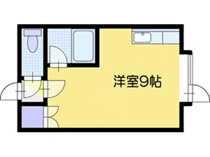 メモリアルパーク文京台 パートII(ワンルーム/1階)の間取り写真
