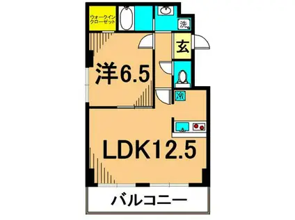 ジラソーレパラッツォ(1LDK/4階)の間取り写真