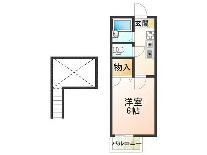 ハイム北加賀屋(1K/2階)の間取り写真
