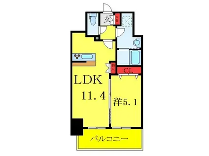 RIDGE王子神谷(1LDK/11階)の間取り写真