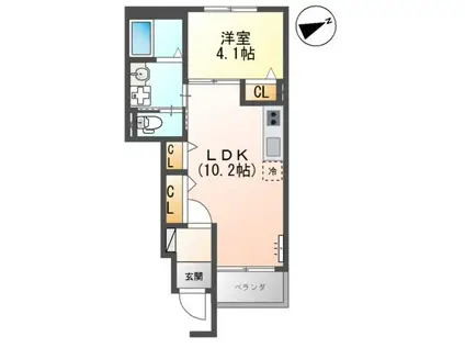 エクセルハイム若狭III(1LDK/1階)の間取り写真