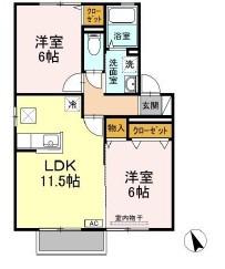 プリメール・アモーレ(2LDK/1階)の間取り写真