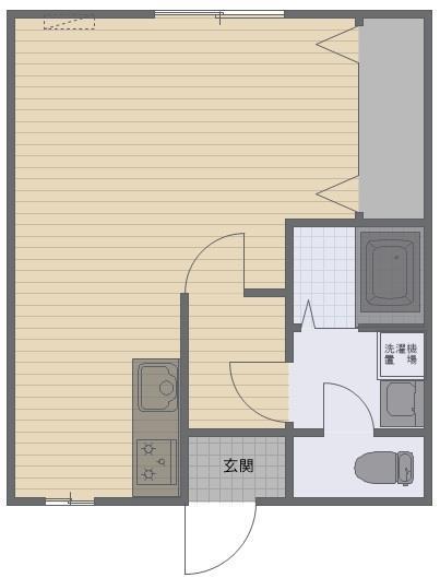 REXUSハイム(1LDK/1階)の間取り写真