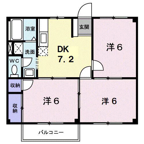 シーサイド95(3DK/2階)の間取り写真