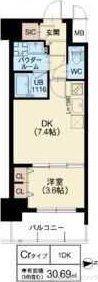 スプランディッド江坂III(1DK/5階)の間取り写真