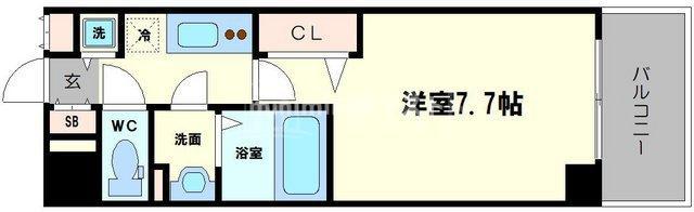 ラグゼ海老江II(1K/7階)の間取り写真