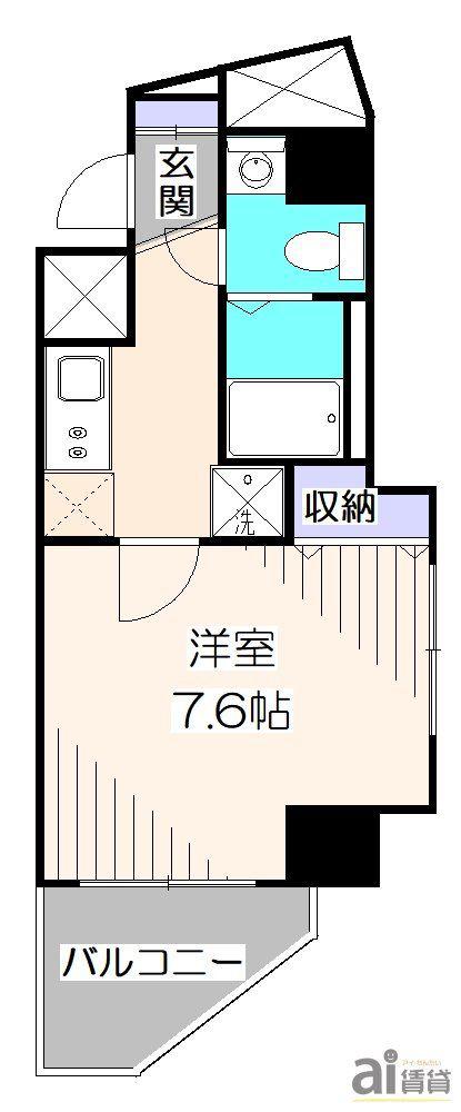 AIFORT.北浦和(1K/4階)の間取り写真