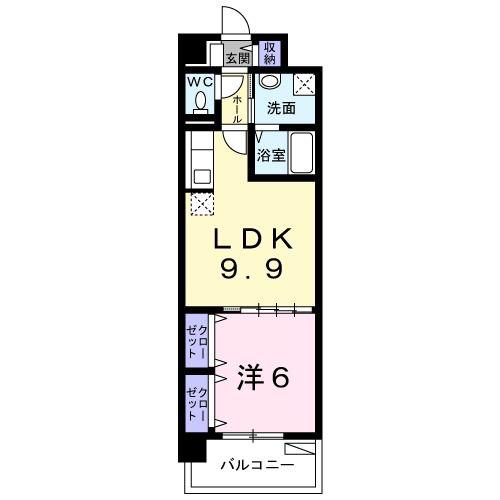 プロスペリティ(1LDK/1階)の間取り写真