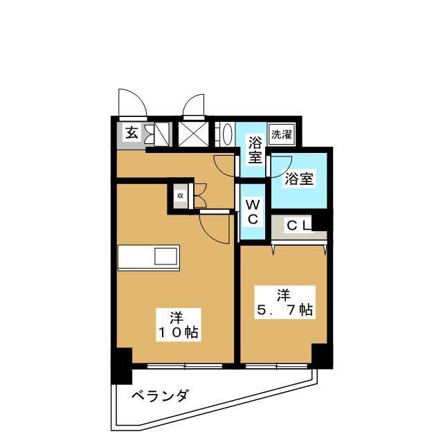 アスール北上野(1LDK/12階)の間取り写真