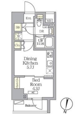 NOGATA RESIDENCE(1LDK/1階)の間取り写真