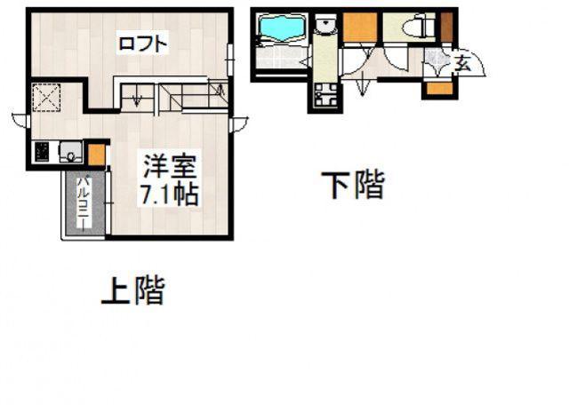 CB箱崎グレイン(1K/1階)の間取り写真