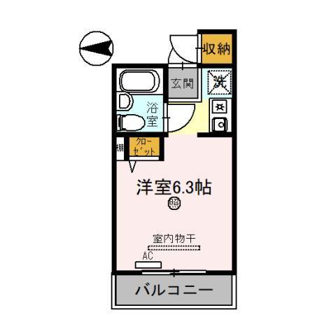 シャロームII(ワンルーム/3階)の間取り写真