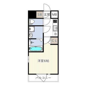 エスリードレジデンス梅田フロント(1K/9階)の間取り写真