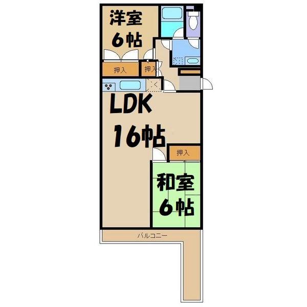 レスポアール豊岡(2LDK/2階)の間取り写真