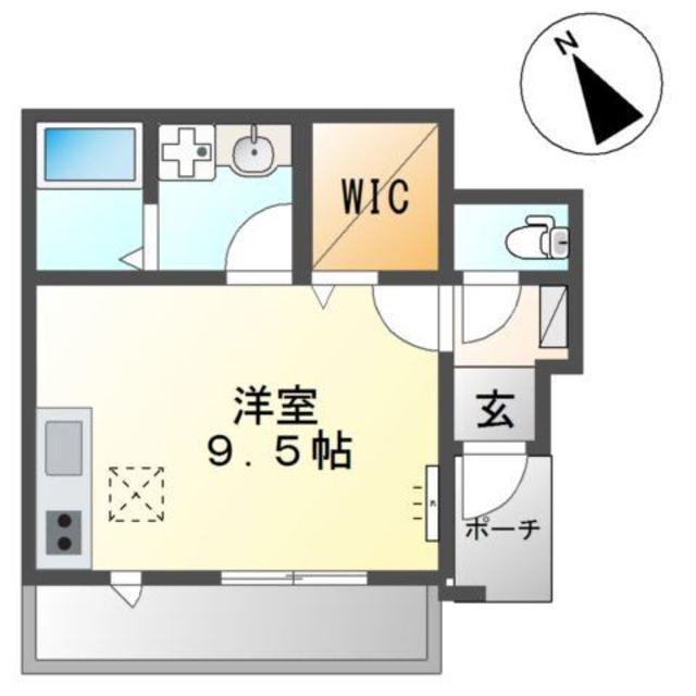 アリエス市川(ワンルーム/1階)の間取り写真