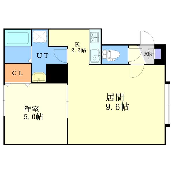 LEAFIN(1LDK/2階)の間取り写真