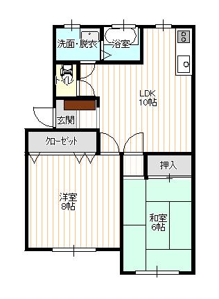 メゾンシエル(2LDK/1階)の間取り写真