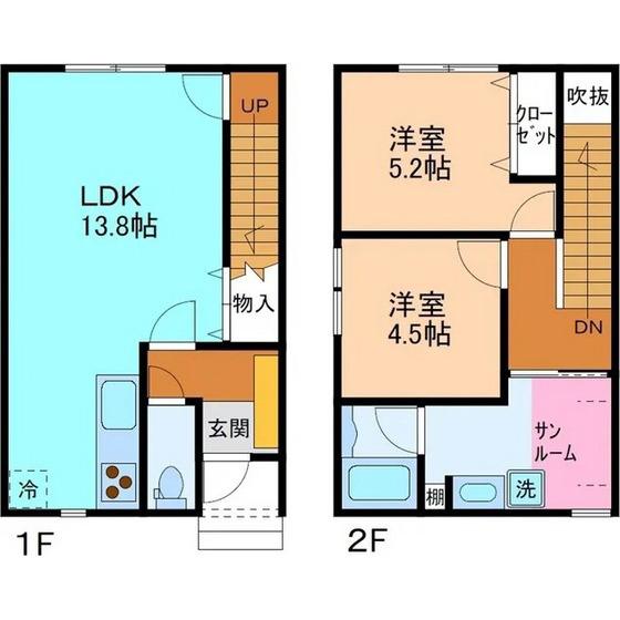 本郷町APARTMENT(2LDK/1階)の間取り写真