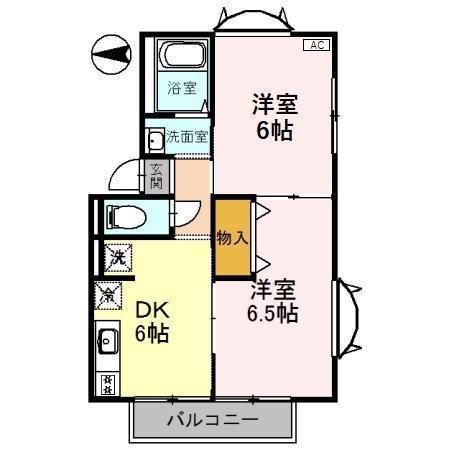 リバティ第一(2DK/2階)の間取り写真