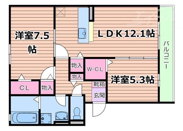 アーバンヒルズ(2LDK/3階)の間取り写真