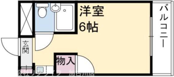 アクシス東加古川(1K/2階)の間取り写真