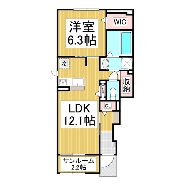 エスポワール ミコト II(1LDK/1階)の間取り写真