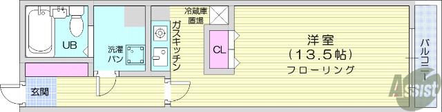 エスパシオ大町Ⅱ(ワンルーム/4階)の間取り写真