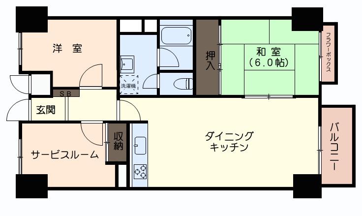 マンションニュー本郷(3LDK/4階)の間取り写真