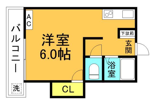 ウェール千田町(ワンルーム/1階)の間取り写真