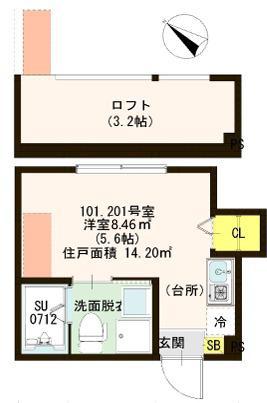 ハーモニーテラス足立III(ワンルーム/1階)の間取り写真