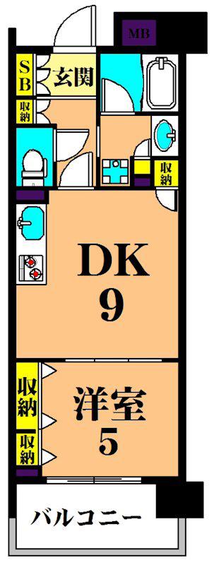 グレイスコート大森海岸(1DK/3階)の間取り写真