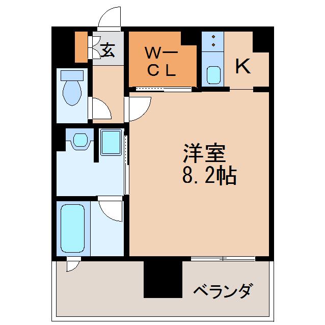 エスペランサ葵(1K/9階)の間取り写真