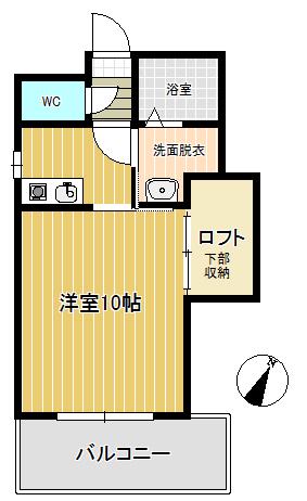 プログレスーN(1K/3階)の間取り写真