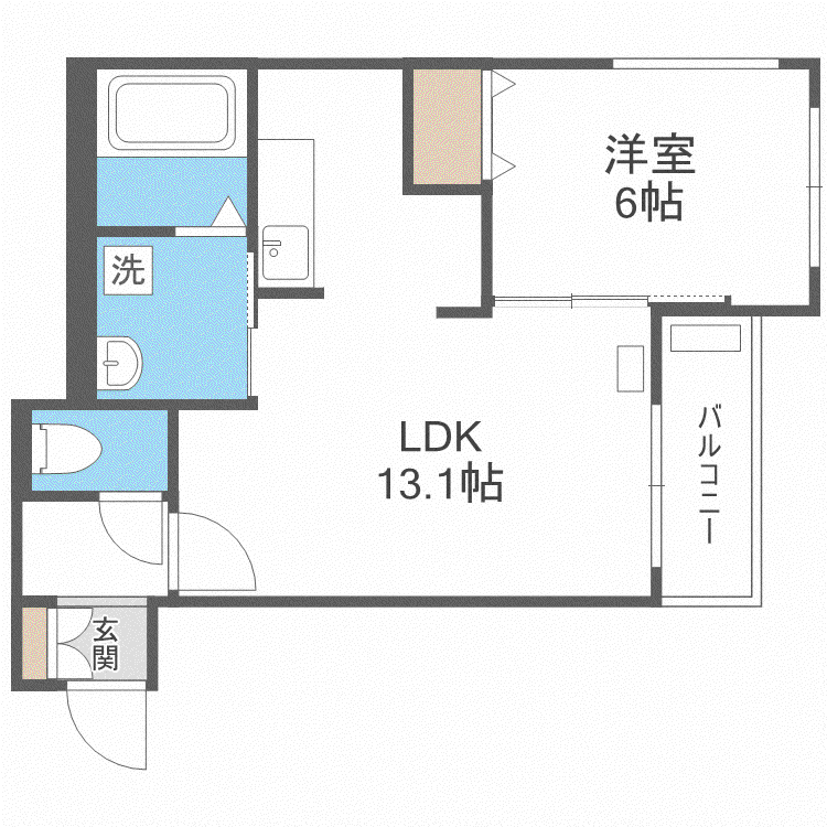 ZABO HILLS HONCHO(1LDK/4階)の間取り写真