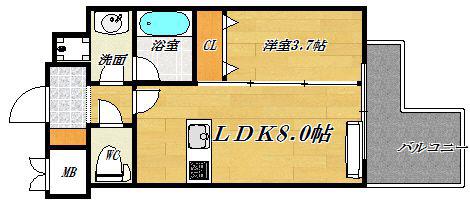 アーバネックス新大阪(1LDK/5階)の間取り写真